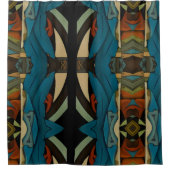 Abstrakter kubistischer Inspirierte Art Déco 2 Duschvorhang (Vorderseite)