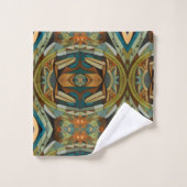 Abstrakter kubistischer Inspirierte Art Déco 4 Badhandtuch Set (Waschlappen)