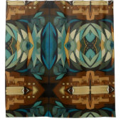 Abstrakter kubistischer Inspirierte Art Déco 7 Duschvorhang (Vorderseite)