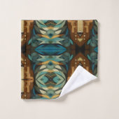 Abstrakter kubistischer Inspirierte Art Déco 8 Badhandtuch Set (Waschlappen)