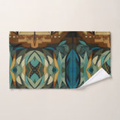 Abstrakter kubistischer Inspirierte Art Déco 8 Badhandtuch Set (Handtuch)