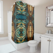 Abstrakter kubistischer Inspirierte Art Déco 8 Duschvorhang (Beispiel)