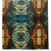Abstrakter kubistischer Inspirierte Art Déco 8 Duschvorhang (Vorderseite)