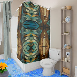 Abstrakter kubistischer Inspirierte Art Déco 8 Duschvorhang