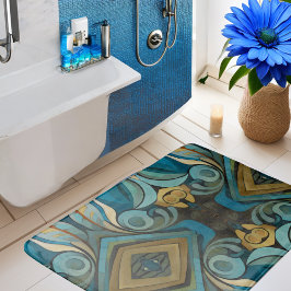 Abstrakter kubistischer Inspirierte Art Déco 9 Badematte