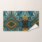 Abstrakter kubistischer Inspirierte Art Déco 9 Badhandtuch Set (Handtuch)