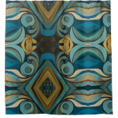Abstrakter kubistischer Inspirierte Art Déco 9 Duschvorhang (Vorderseite)