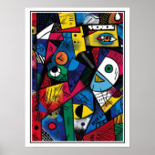 Abstrakter kubistischer Stil Poster (Vorne)