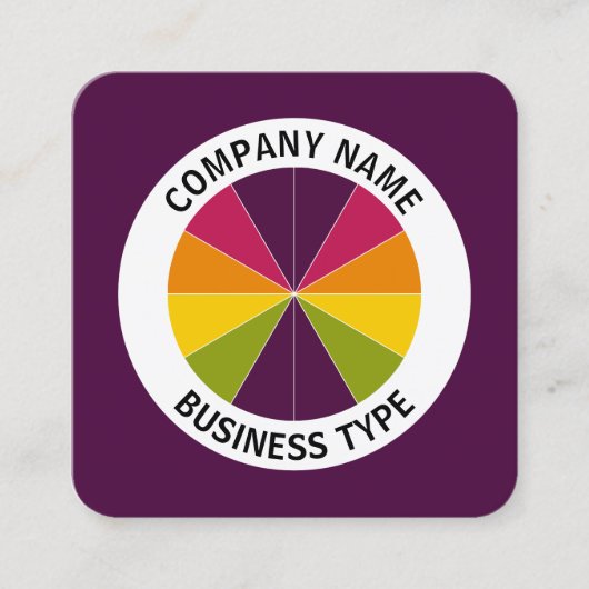 Abstrakter Kuchen 02 - Lila #4B083E Quadratische Visitenkarte (Vorderseite)