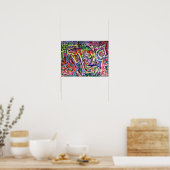 Abstrakter Kunst-Irrgarten Poster (Küche)