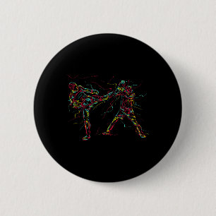 Abstrakter Kunst-Kampfsportler Karate Button
