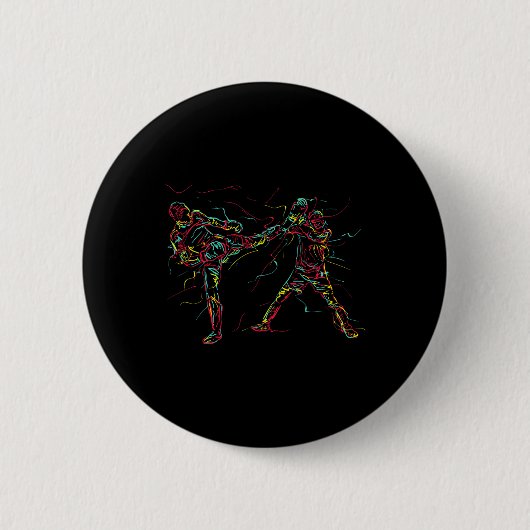 Abstrakter Kunst-Kampfsportler Karate Button (Vorderseite)