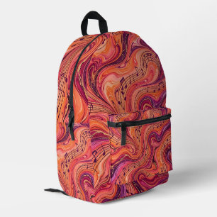 Abstrakter Kunst-Musical-Sonnenuntergang-Orange-Fl Bedruckter Rucksack