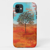 Abstrakter Kunst-roter Case-Mate iPhone Hülle (Rückseite)