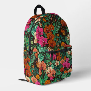 Abstrakter Kunst-Rucksack Indische Orchidee Schmet Bedruckter Rucksack