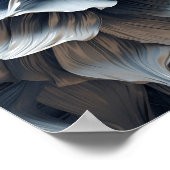 Abstrakter Kunstdruck in blaugrauem Ton Poster (Ecke)