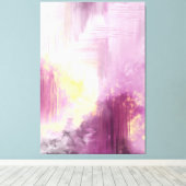 Abstrakter Kunstdruck Original lila gelbe Malerei Leinwanddruck (Insitu (Holzboden))