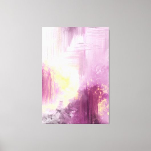 Abstrakter Kunstdruck Original lila gelbe Malerei Leinwanddruck (Vorderseite)
