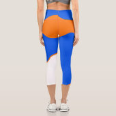 Abstrakter Kunstglockenspiel Pasta Orange Blue Capri Leggings (Rückseite)