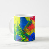 Abstrakter Kunsthintergrund. Handgemalter Hintergr Kaffeetasse (Vorderseite Links)