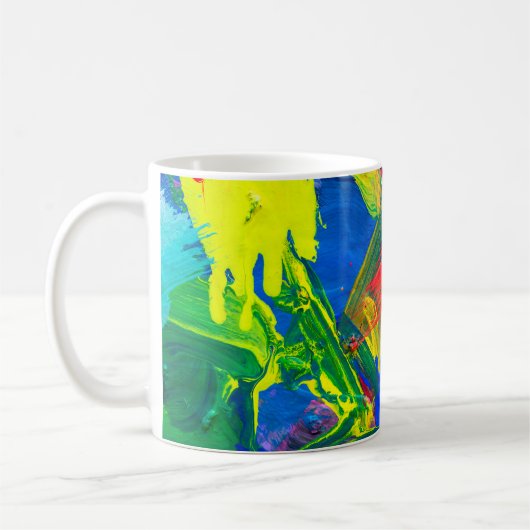 Abstrakter Kunsthintergrund. Handgemalter Hintergr Kaffeetasse (Links)