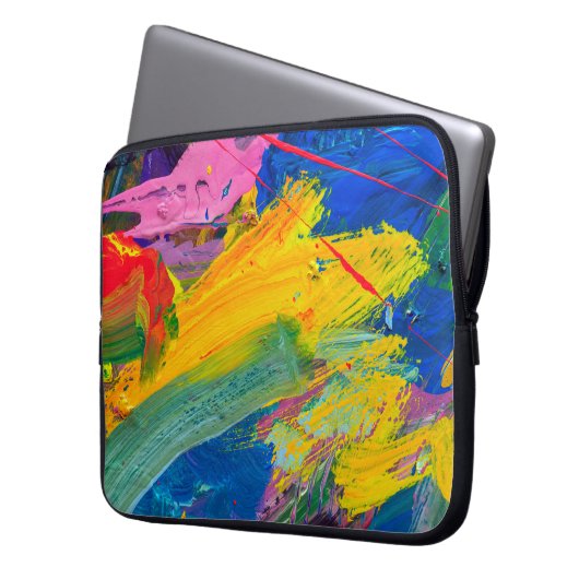 Abstrakter Kunsthintergrund. Handgemalter Hintergr Laptopschutzhülle (Vorderseite Links)