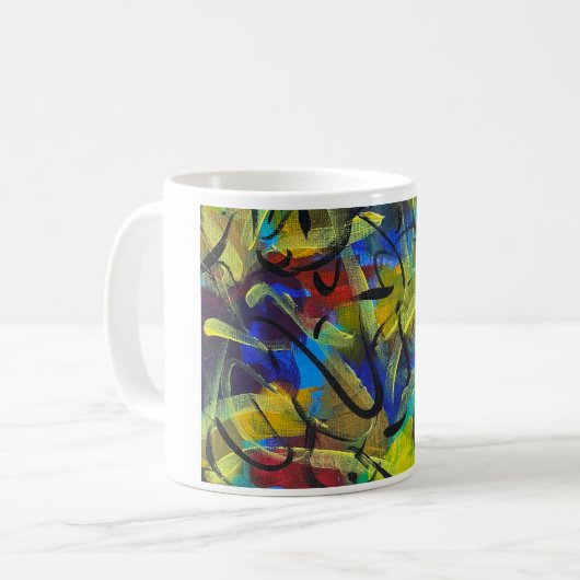 Abstrakter Kunstkaffeebecher Kaffeetasse (Vorderseite Links)