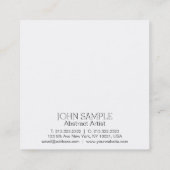 Abstrakter Künstler-Maler-modernes elegantes Quadratische Visitenkarte (Rückseite)