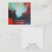 Abstrakter Künstler-Maler-modernes elegantes Quadratische Visitenkarte (Vorne/Hinten)