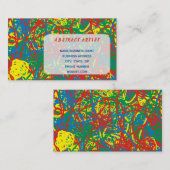 Abstrakter Künstler Rot Gelb Grün Blaue Kunst Visitenkarte (Vorne/Hinten)