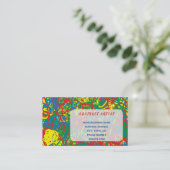 Abstrakter Künstler Rot Gelb Grün Blaue Kunst Visitenkarte (Stehend Vorderseite)