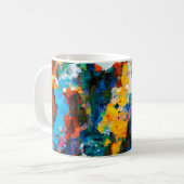 Abstrakter künstlerischer Hintergrund. Warme, lebe Kaffeetasse (Vorderseite Links)