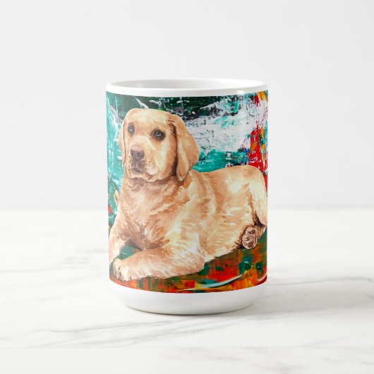 Abstrakter künstlerischer Labrador Kaffeetasse (Mittel)