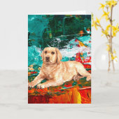 Abstrakter künstlerischer Labrador Karte (Gelbe Blume)