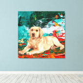 Abstrakter künstlerischer Labrador Leinwanddruck (Insitu (Holzboden))