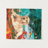 Abstrakter künstlerischer Labrador Wandteppich (Vorderseite (Horizontal))