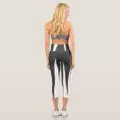 Abstrakter KunstMinimalismus Grau weiße Linien Capri Leggings (Rückseite)
