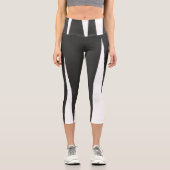 Abstrakter KunstMinimalismus Grau weiße Linien Capri Leggings (Vorderseite)