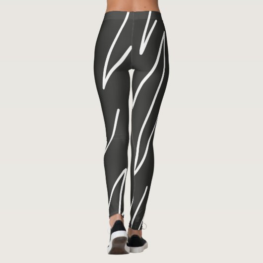 Abstrakter KunstMinimalismus Grau weiße Linien Leggings (Rückseite)