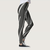 Abstrakter KunstMinimalismus Grau weiße Linien Leggings (Rechts)
