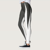 Abstrakter KunstMinimalismus Grau weiße Linien Leggings (Links)