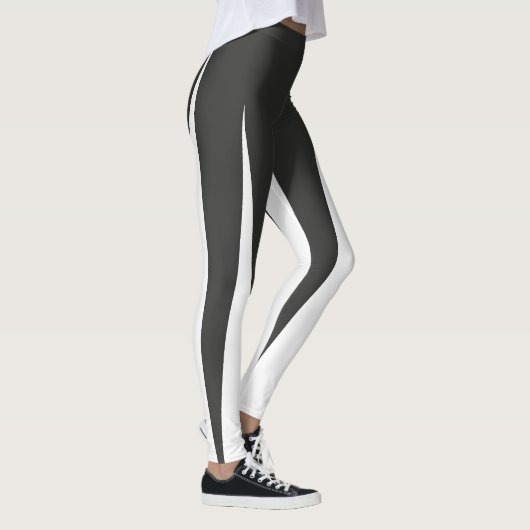 Abstrakter KunstMinimalismus Grau weiße Linien Leggings (Rechts)