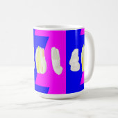 ABSTRAKTER KUNSTPINK UND ROYBLAU KAFFEETASSE (VorderseiteRechts)