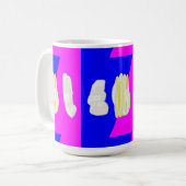 ABSTRAKTER KUNSTPINK UND ROYBLAU KAFFEETASSE (Vorderseite Links)