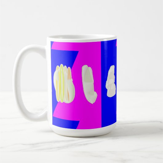 ABSTRAKTER KUNSTPINK UND ROYBLAU KAFFEETASSE (Links)