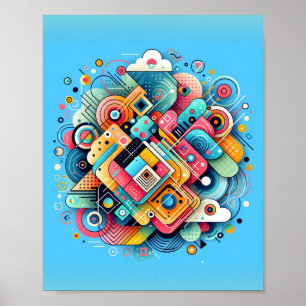 Abstrakter Kunstposter mit Formen Poster