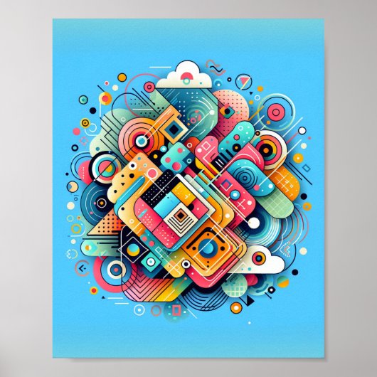 Abstrakter Kunstposter mit Formen Poster (Vorne)