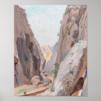 Abstrakter Kunstprint Canyon in den Bergen Neutral Poster