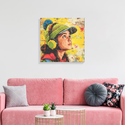 Abstrakter Kunstrahmen Leinwanddruck (Insitu (Wohnzimmer))