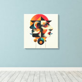 Abstrakter Kunstrahmen Leinwanddruck (Insitu (Holzboden))